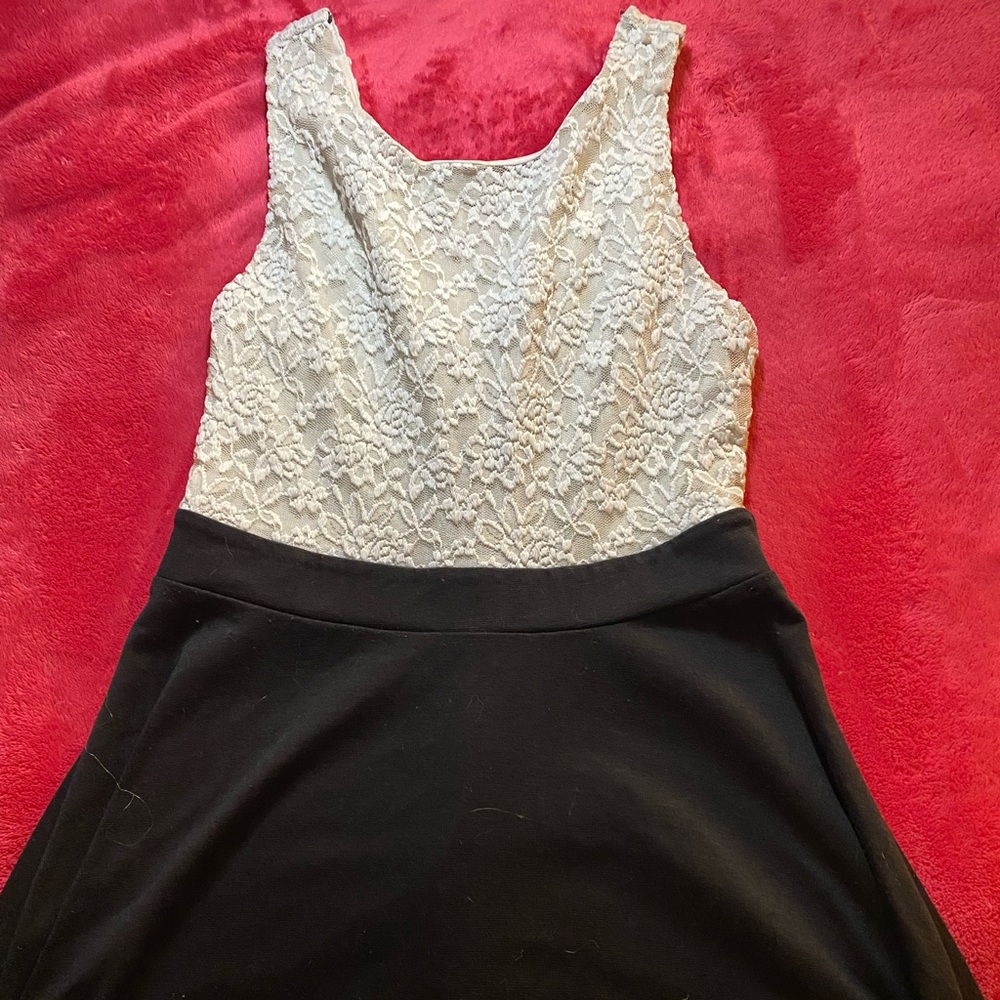 White and black dress